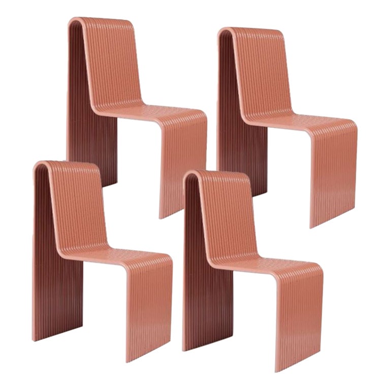 Set of 4, Ribbon Chairs, Pink by Laun For Sale