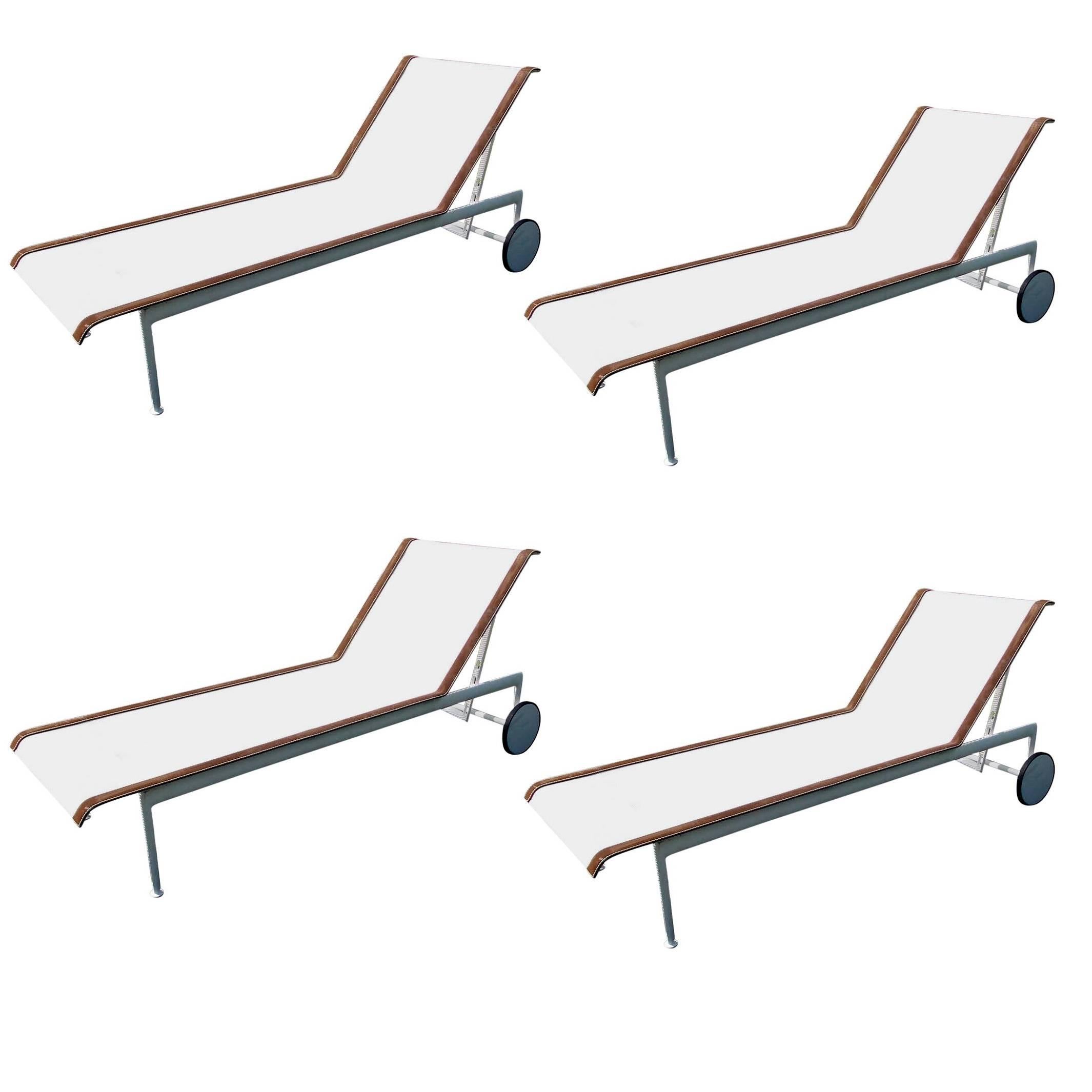 Set of 4 Richard Schultz Chaise Lounges for Knoll