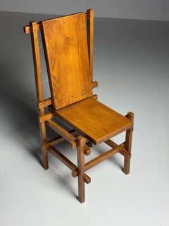 Set of 4 Rietveld-style 1970s dining chairs