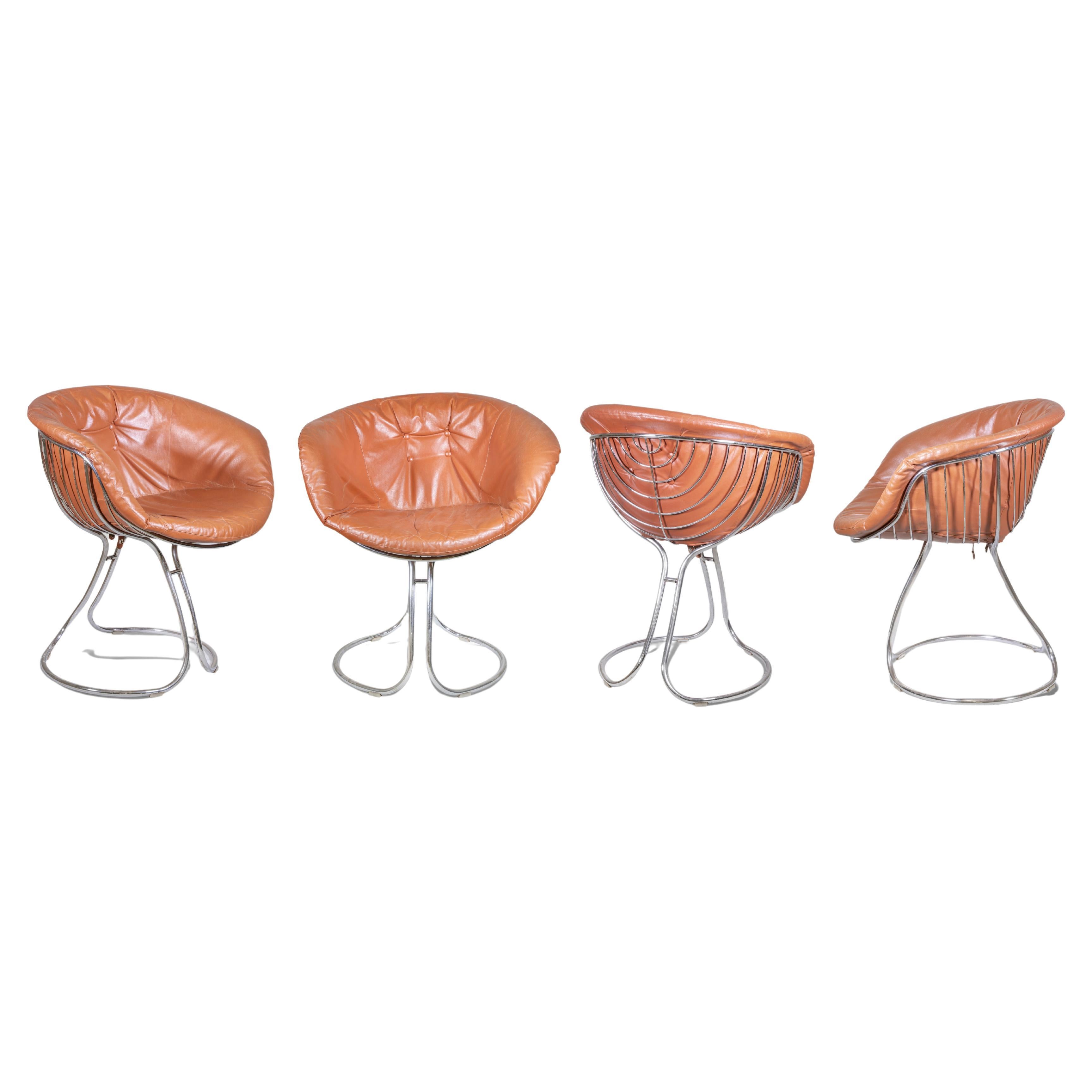 Set of 4 RIMA Pan Am Dining Chairs by Gastone Rinaldi, Italy, 1960s For Sale