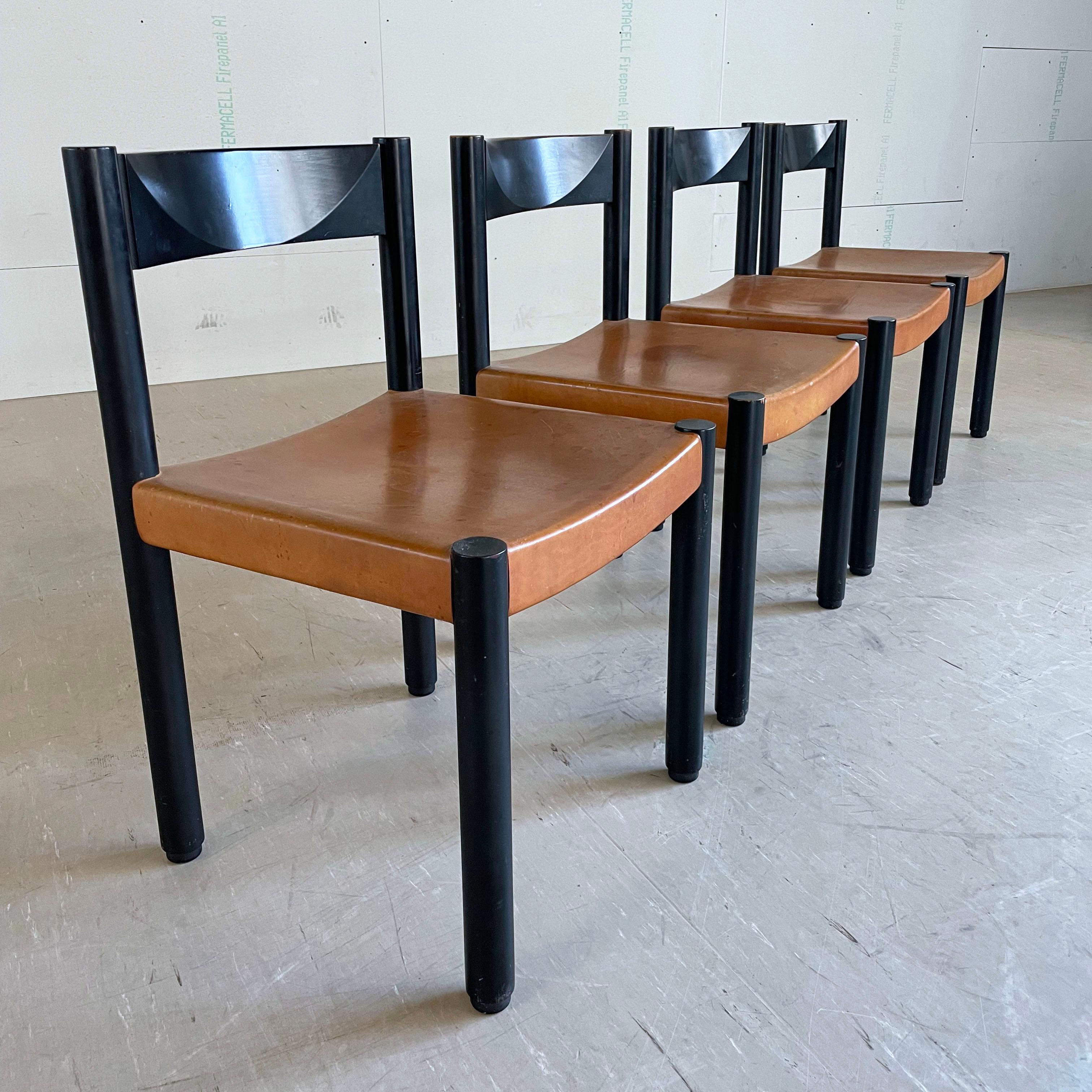 Swiss Set of 4 Robert Haussmann dining chairs for Dietiker AG, Switzerland For Sale