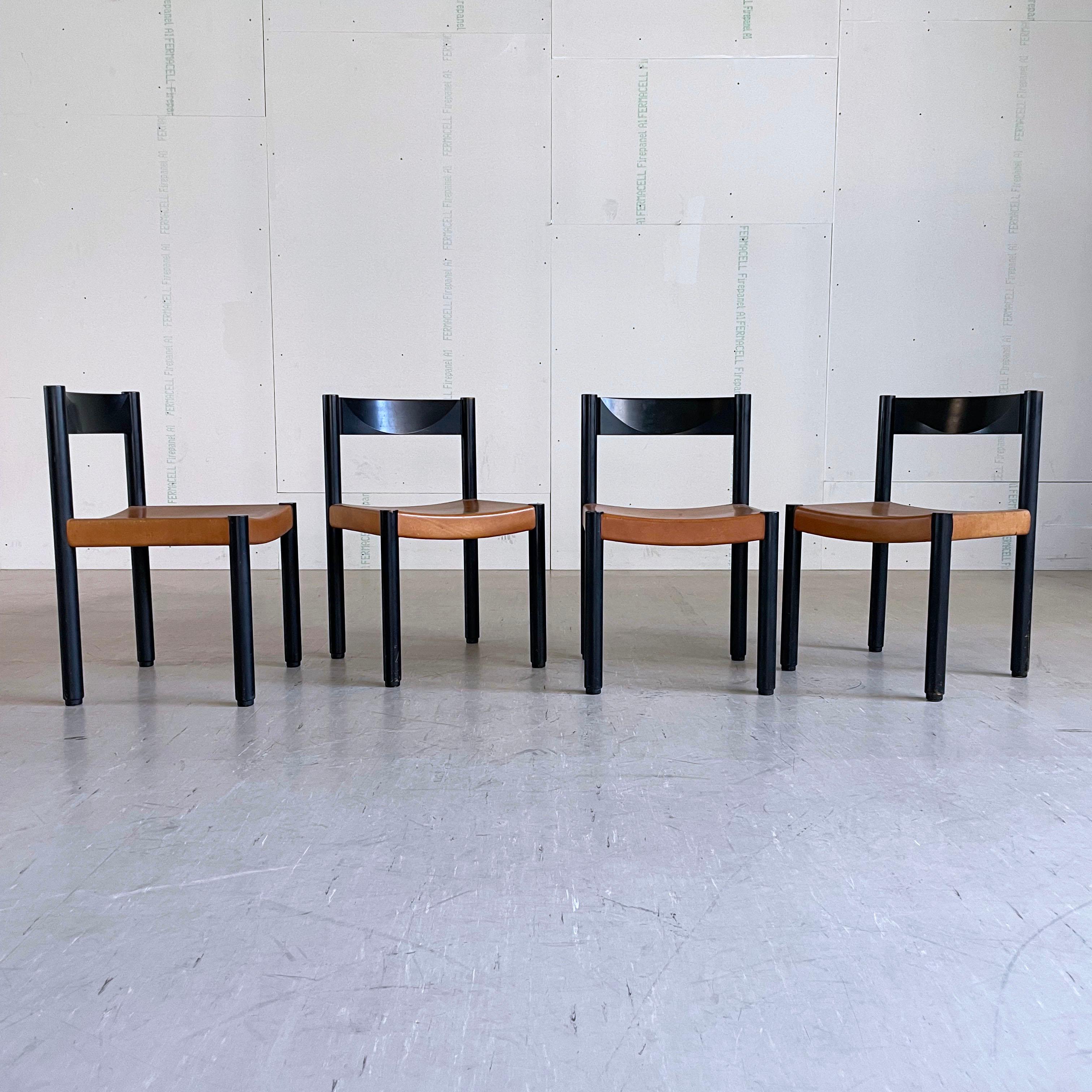 Set of 4 Robert Haussmann dining chairs for Dietiker AG, Switzerland In Good Condition For Sale In Bern, CH