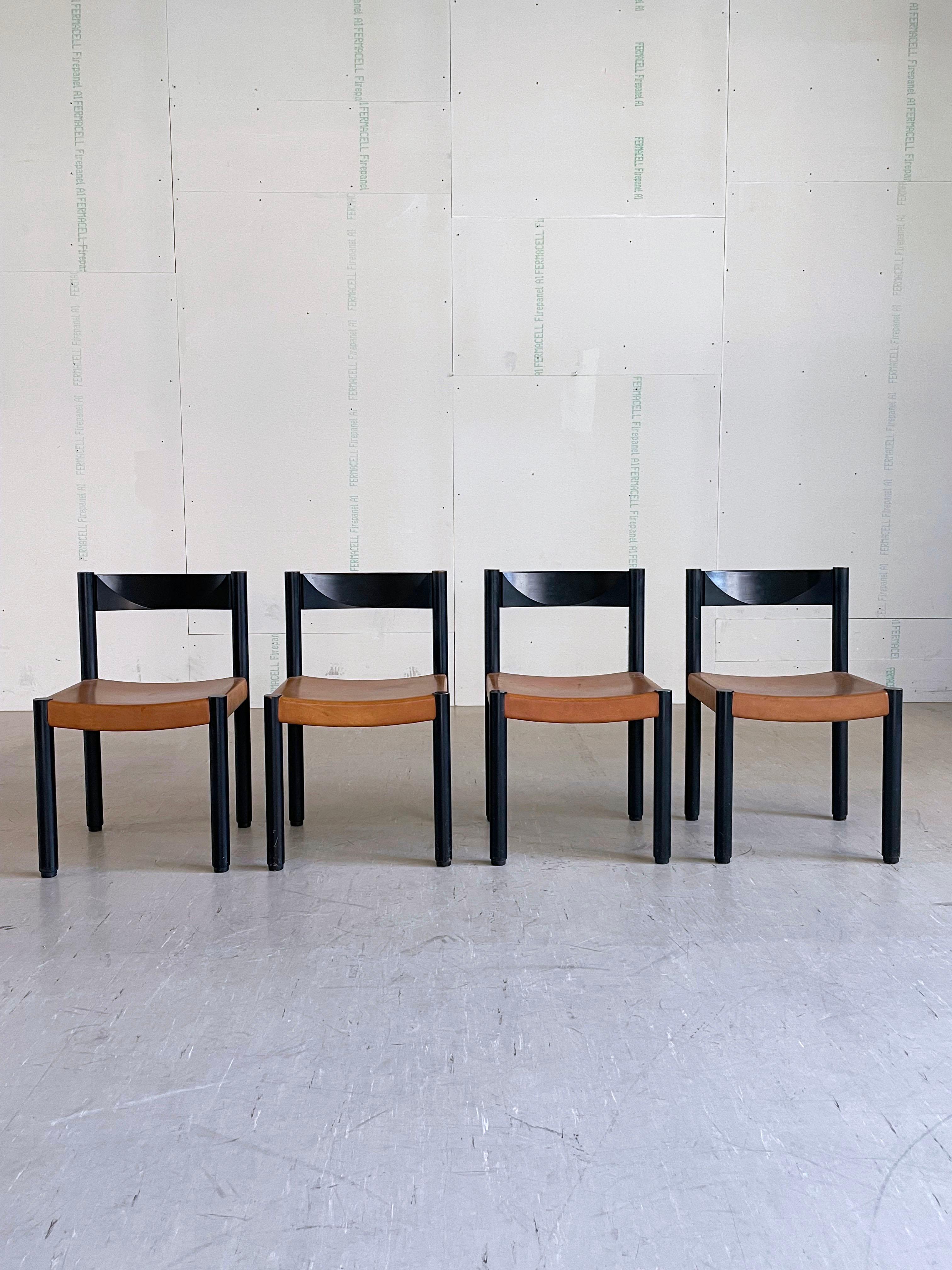 Mid-20th Century Set of 4 Robert Haussmann dining chairs for Dietiker AG, Switzerland For Sale