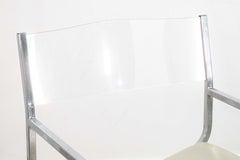 Set of 4 Robert Kjer Jakobsen Style Chrome and Lucite Back Modern Dining Chairs