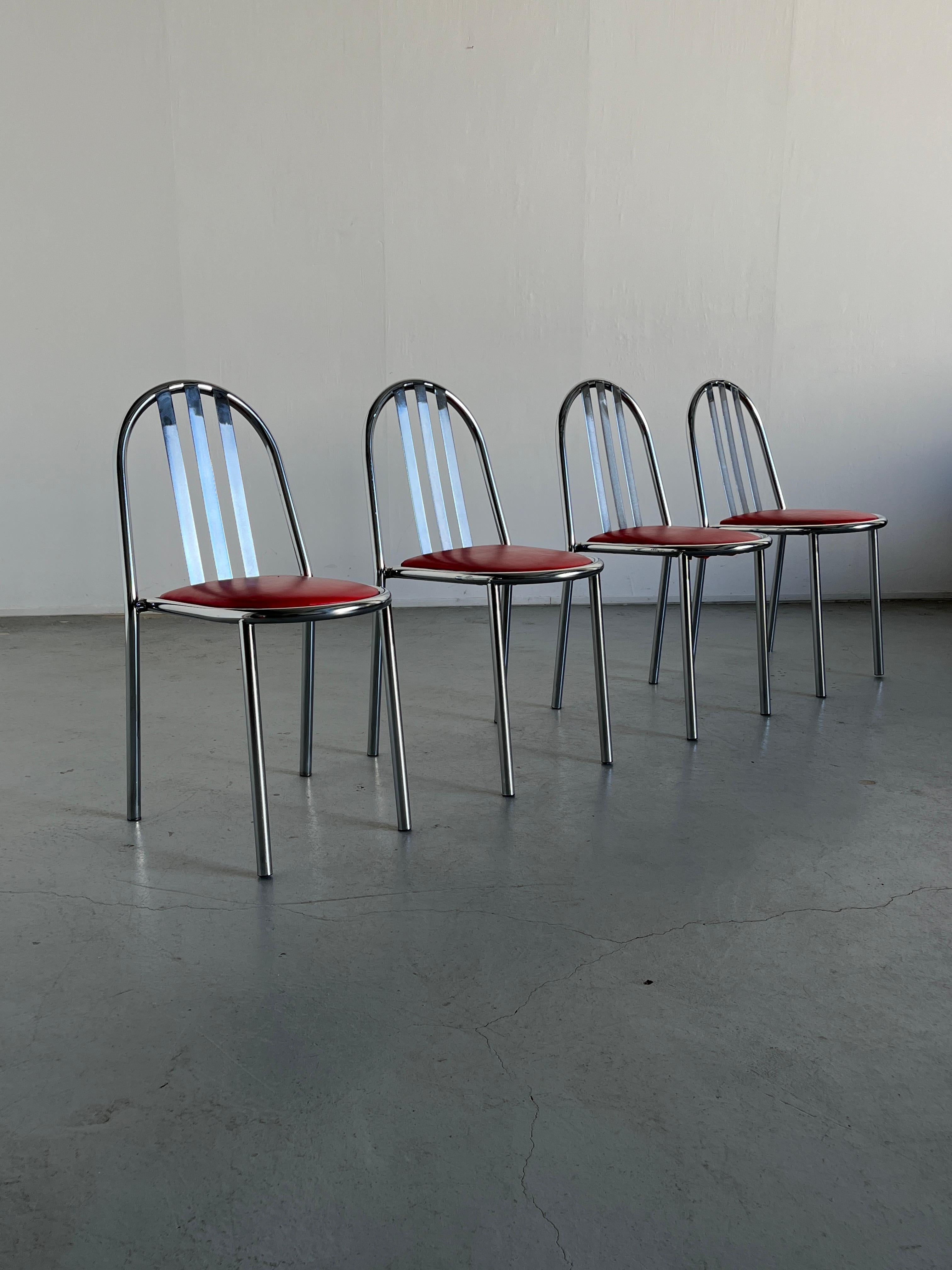 Moderne Ensemble de 4 chaises empilables modèle n° 222 de Robert Mallet-Stevens, Pallucco Italia en vente