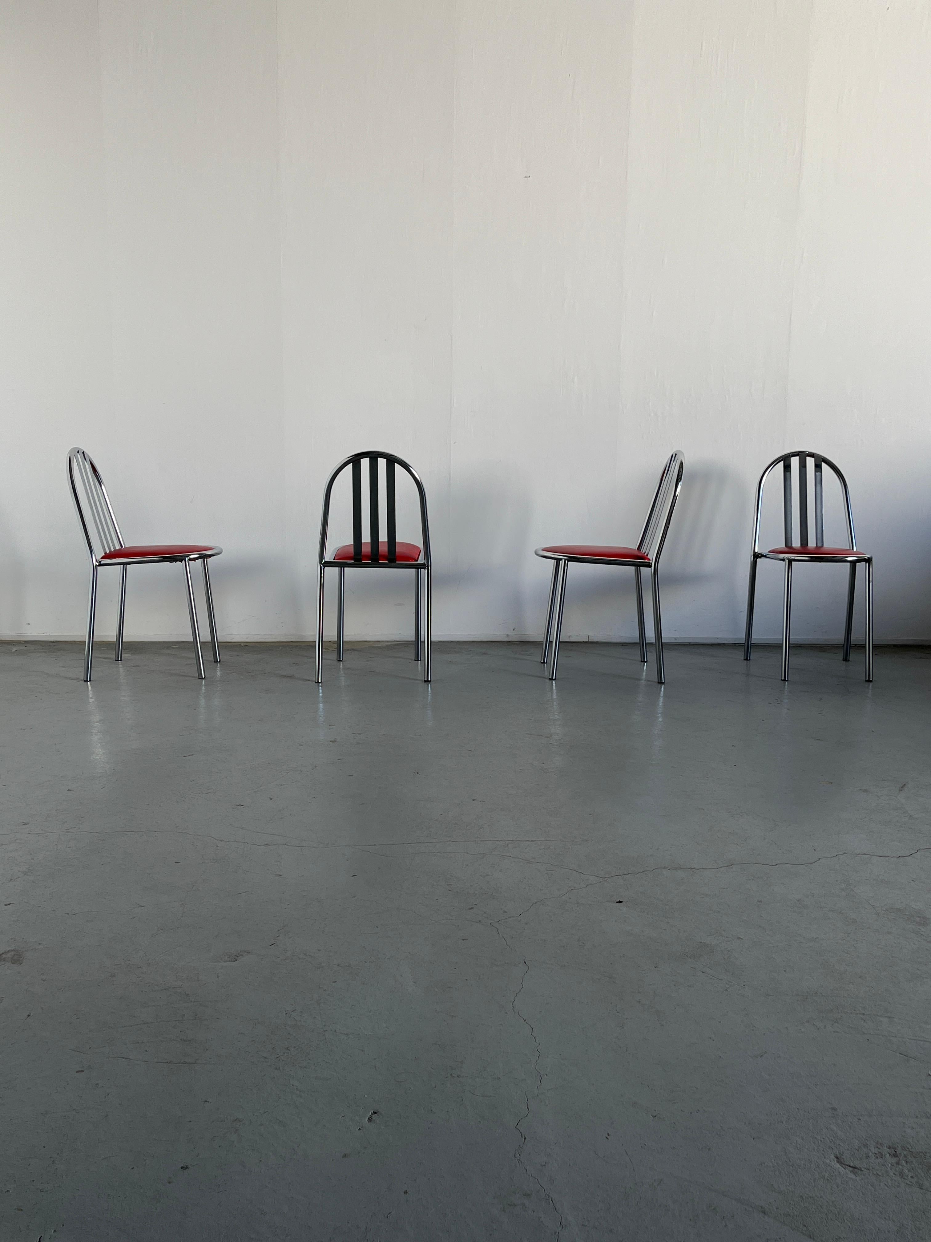 Début du 20ème siècle Ensemble de 4 chaises empilables modèle n° 222 de Robert Mallet-Stevens, Pallucco Italia en vente