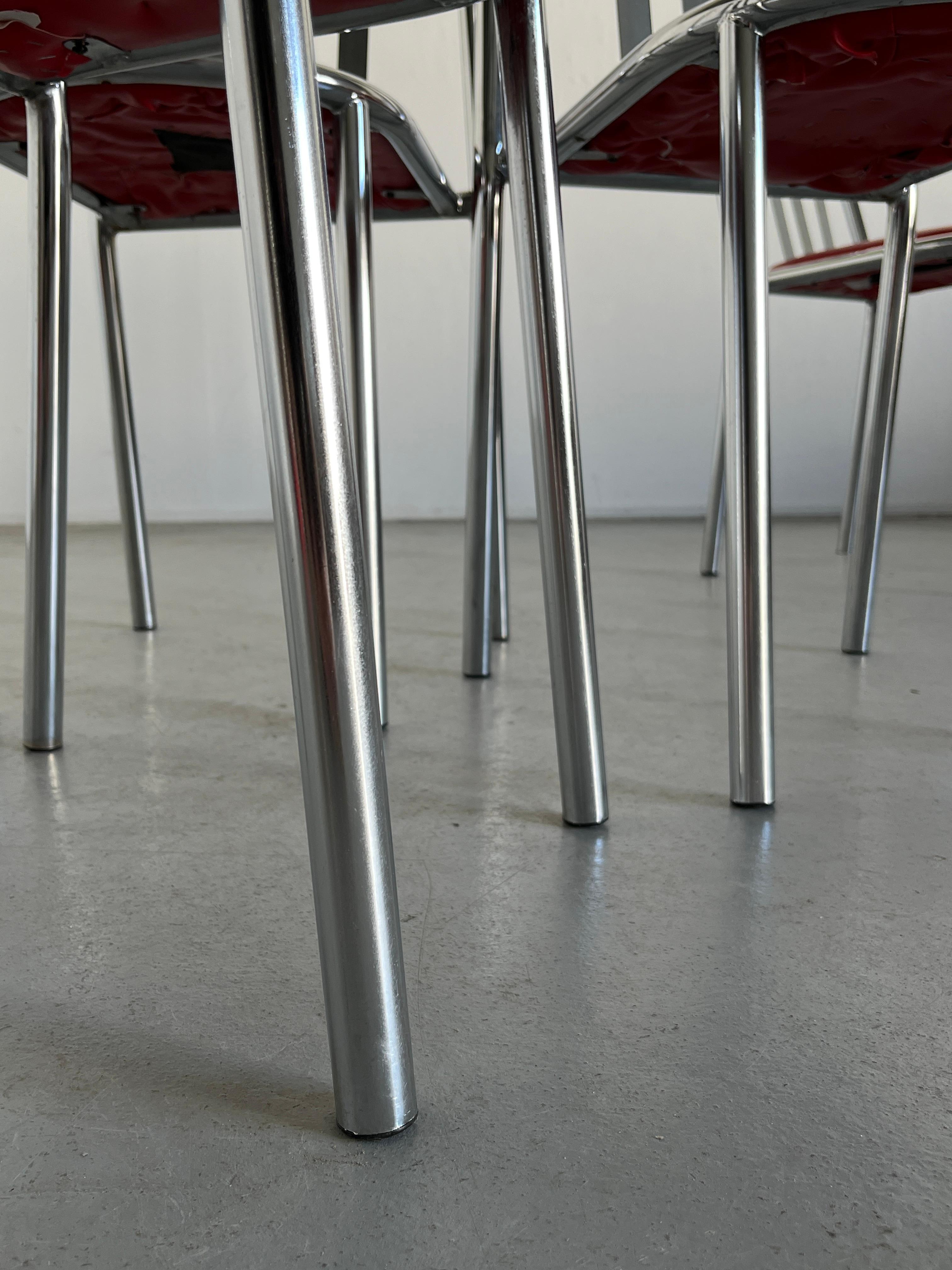 Ensemble de 4 chaises empilables modèle n° 222 de Robert Mallet-Stevens, Pallucco Italia en vente 1
