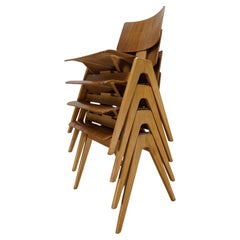 Set of 4 Robin Day Hillestak Dining Chairs for Hille - 1950s