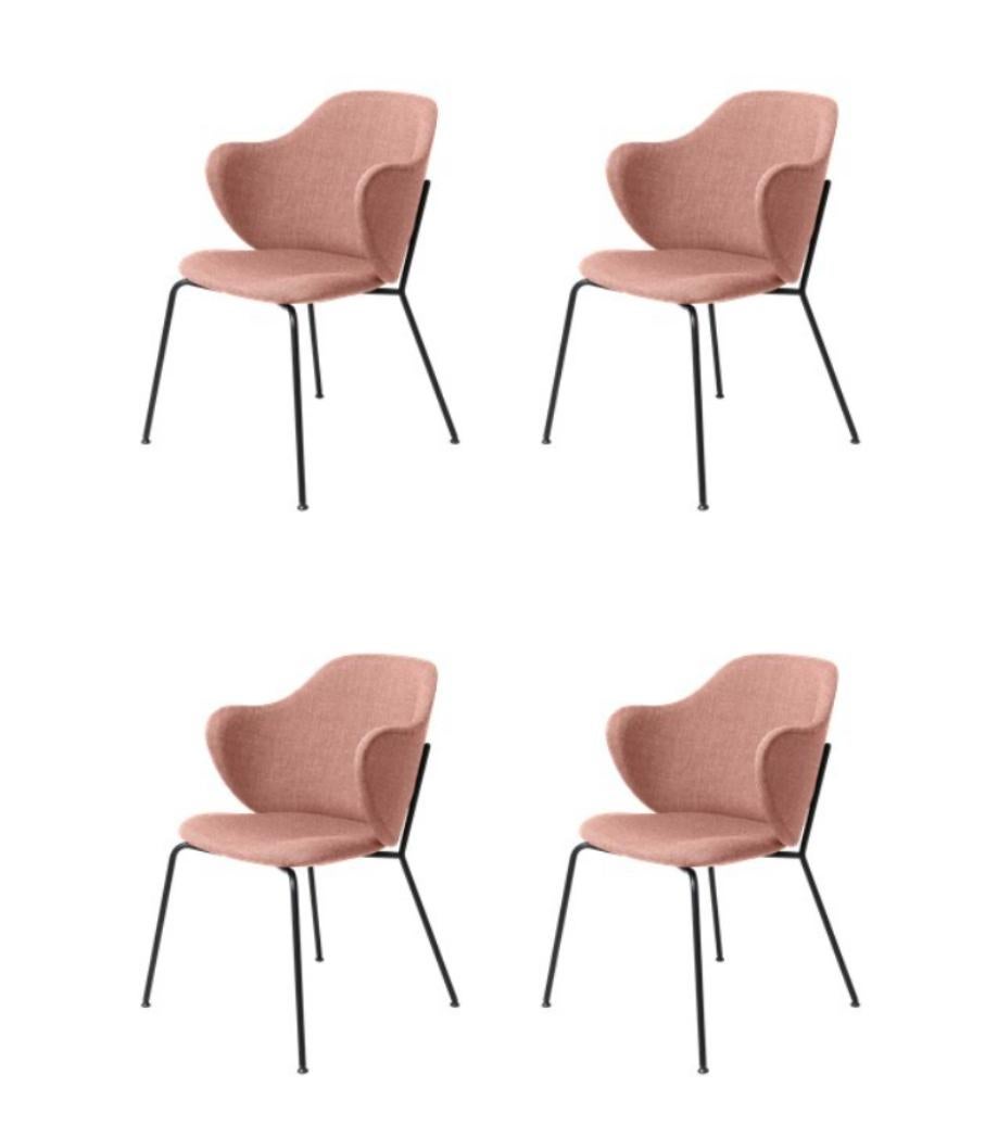 Set Of 4 Rose Remix Lassen chairs by Lassen.
Dimensions: W 58 x D 60 x H 88 cm.
Materials: Textile.

The Lassen chair by Flemming Lassen, Magnus Sangild and Marianne Viktor was launched in 2018 as an ode to Flemming Lassen’s uncompromising