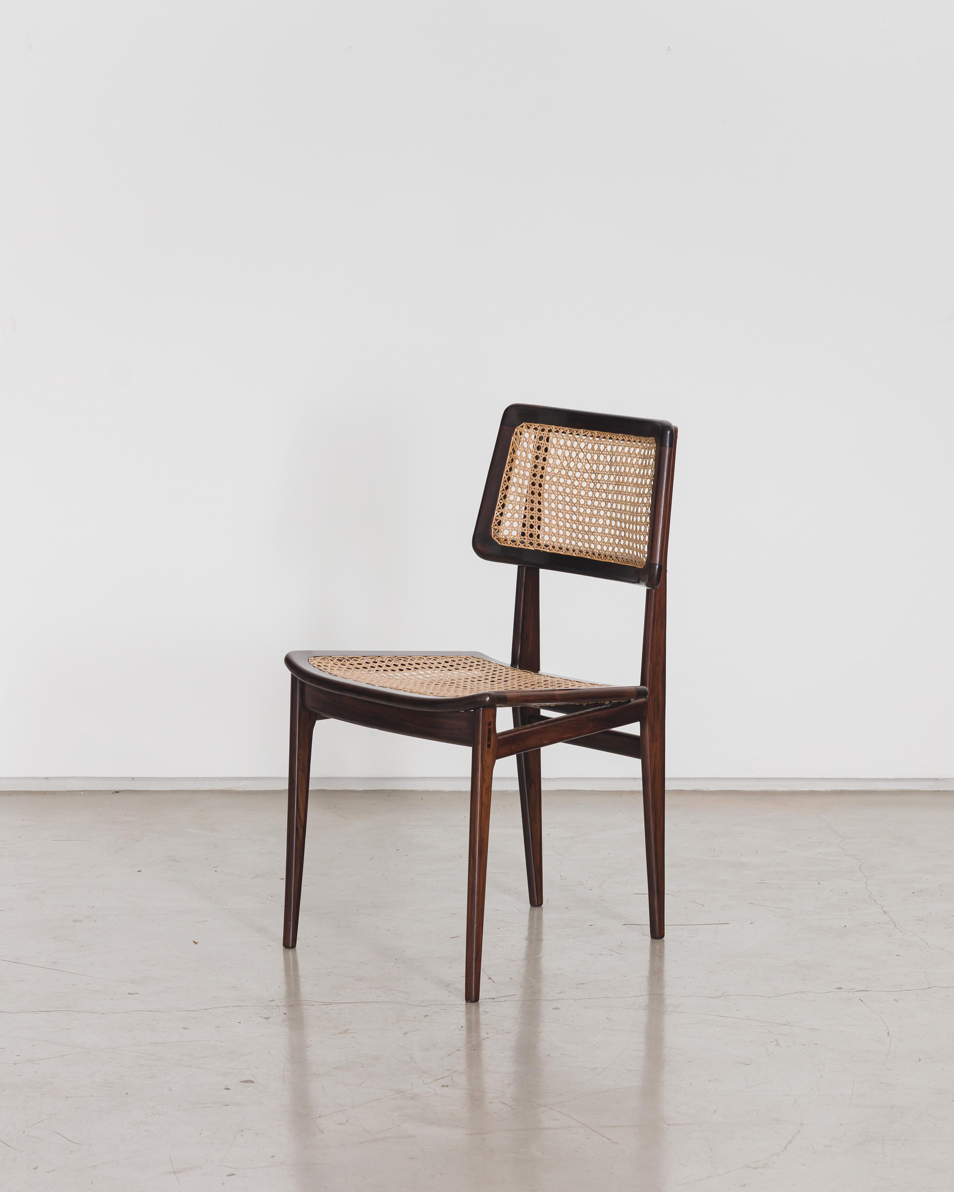 Carlo Hauner and Martin Eisler are most known for well-shaped armchairs made in iron, but the production is far more complex, hand-crafted, and extensive. The wood pieces produced by Forma S.A. Móveis e Objetos de Arte during the 1950s and 1960s in