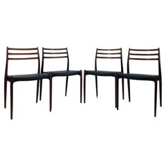Set di 4 sedie in palissandro No. 78 di Niels O. Møller per J.L. Møller Møbelfabrik
