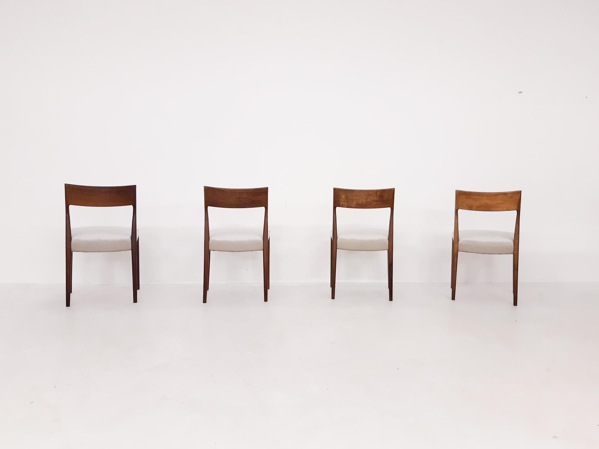 Dutch Set of 4 Rosewood Dining Chairs by Fristho, the Netherlands, 1960s