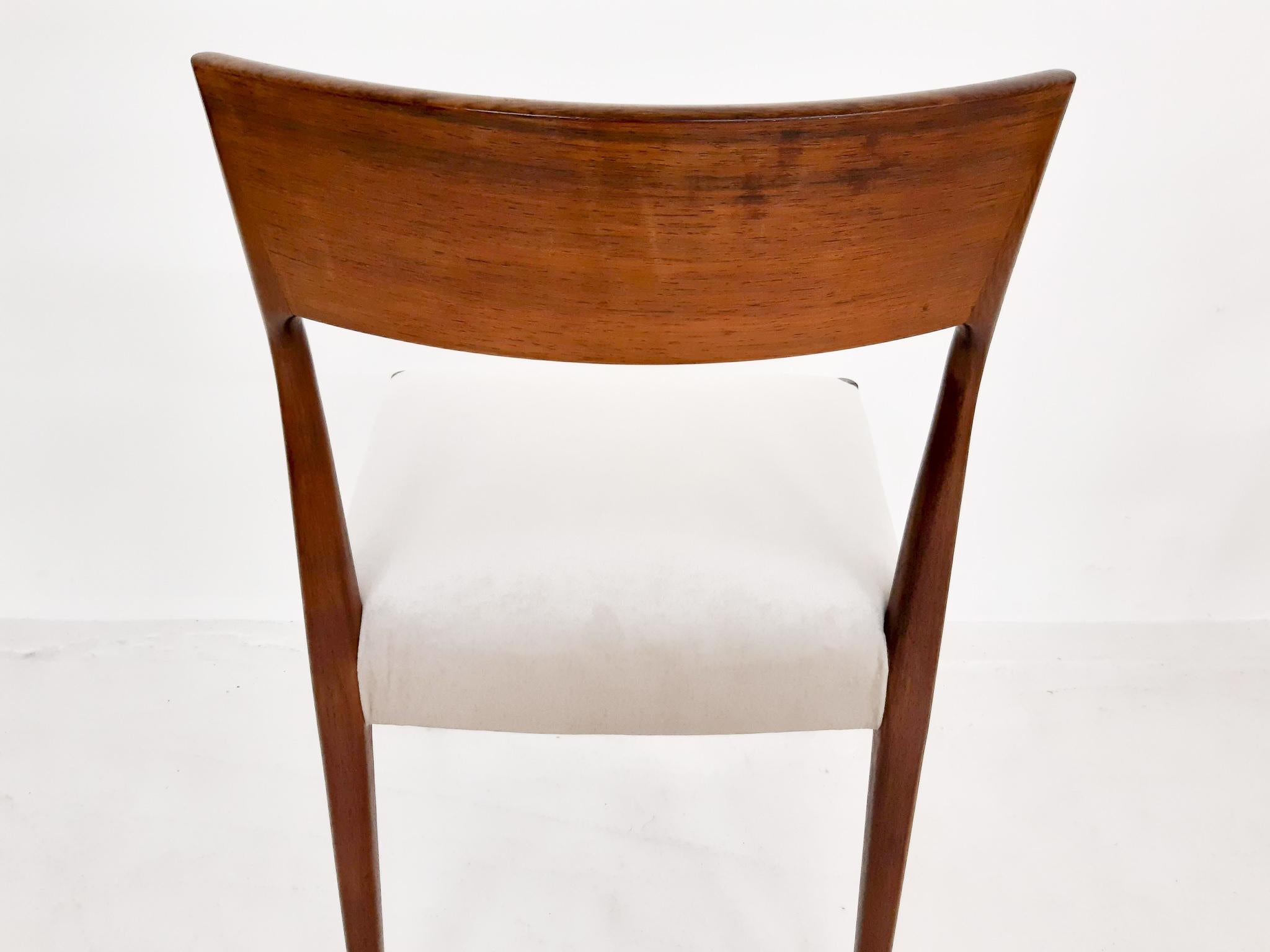 Velvet Set of 4 Rosewood Dining Chairs by Fristho, the Netherlands, 1960s