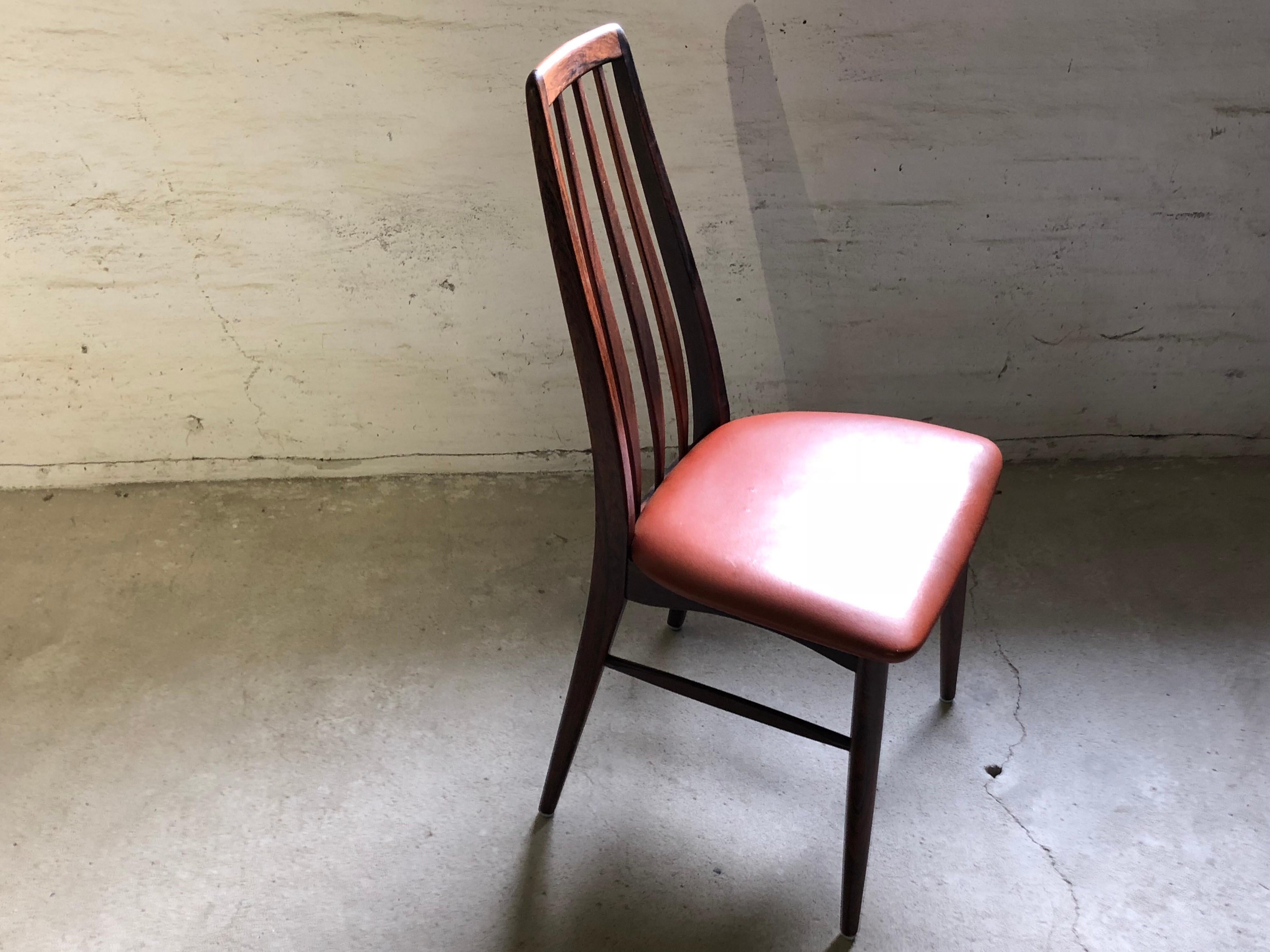 Set of 4 Rosewood Dining Chairs by Niels Kofod Larsen, Model Eva, Midcentury In Good Condition For Sale In Odense, DK