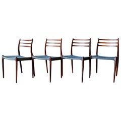 Set of 4 Rosewood Model 78 Dining Chairs by Niels O. Moller, circa 1960