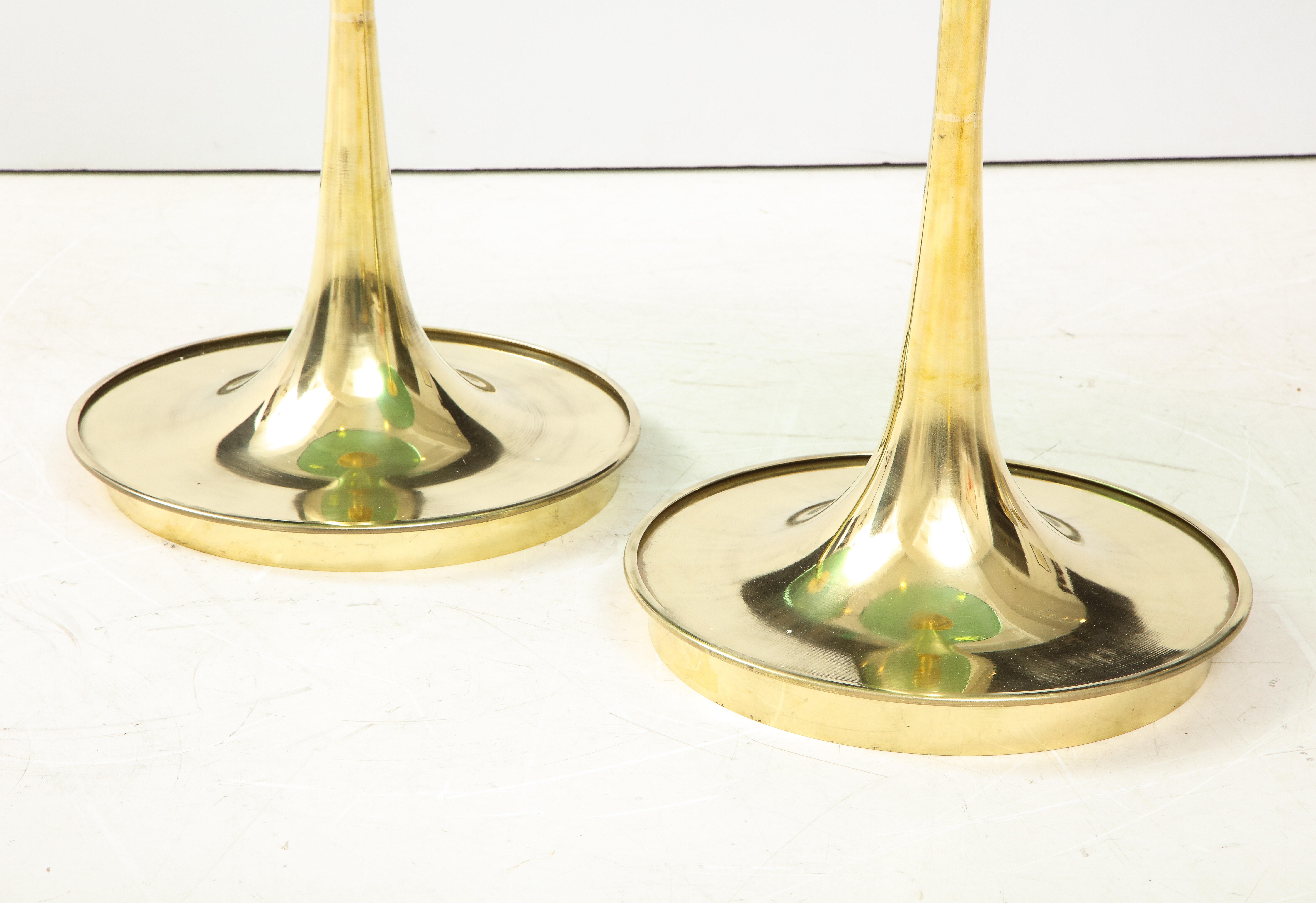 Set of 4 Round Bronze and Green Murano Glass and Brass Side Tables, Italy, 2021 6