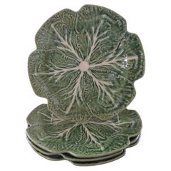 Set of '4' Round Large Green Cabbage Dinner Plates By Pinheiro