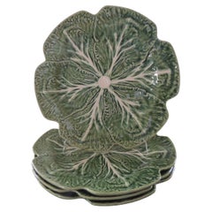 Set of '4' Round Large Green Cabbage Dinner Plates by Pinheiro