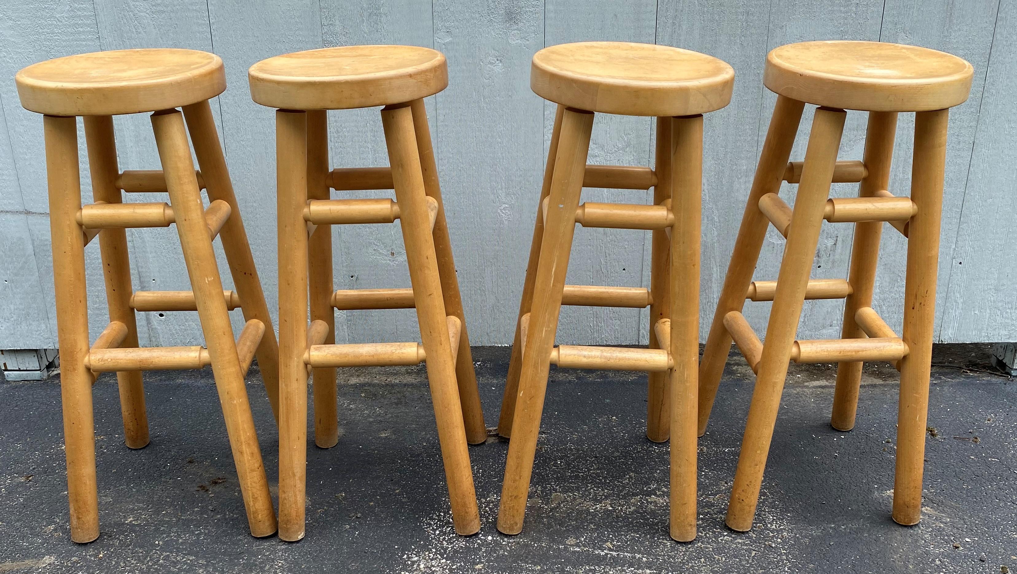 American Set of 4 Roy McMakin Maple Bar Stools for Domestic Furniture Co, circa 1990’s