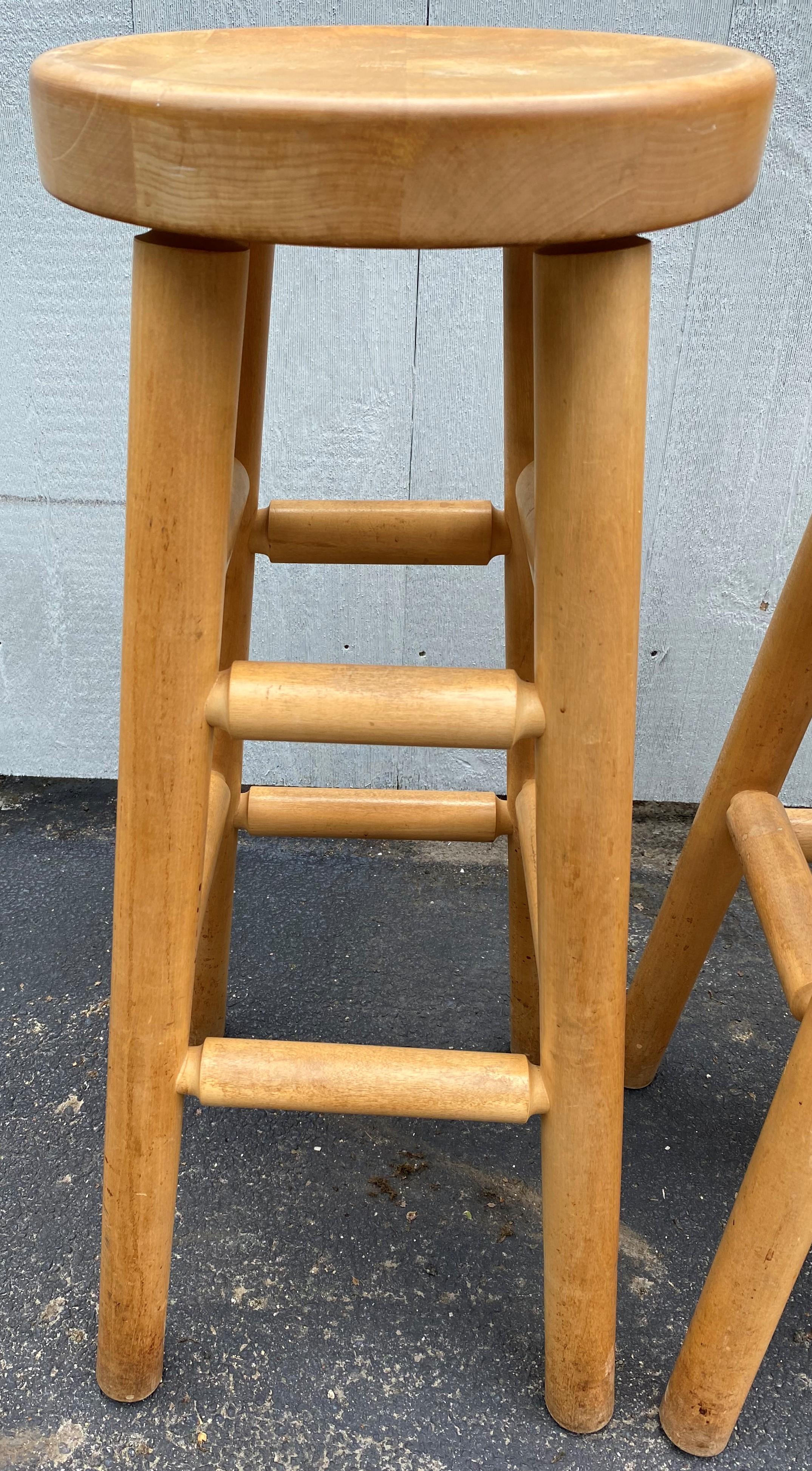 Set of 4 Roy McMakin Maple Bar Stools for Domestic Furniture Co, circa 1990’s In Good Condition In Milford, NH