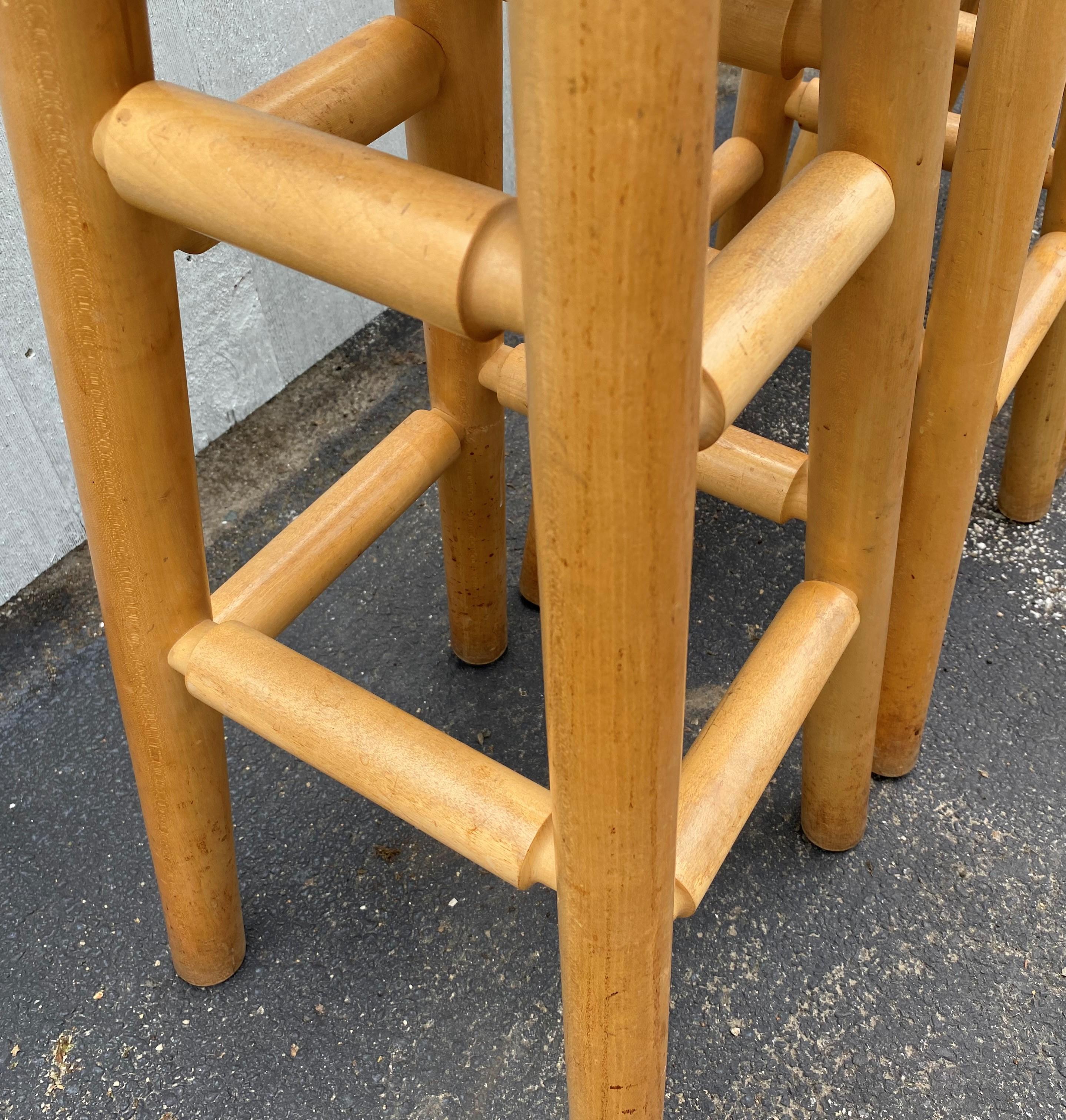 Late 20th Century Set of 4 Roy McMakin Maple Bar Stools for Domestic Furniture Co, circa 1990’s