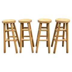 Ensemble de 4 tabourets de bar en érable Roy McMakin pour Domestic Furniture Co, vers les années 1990