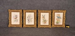 Set of 4 Royal Worcester Porcelain Framed Plaques of Birds