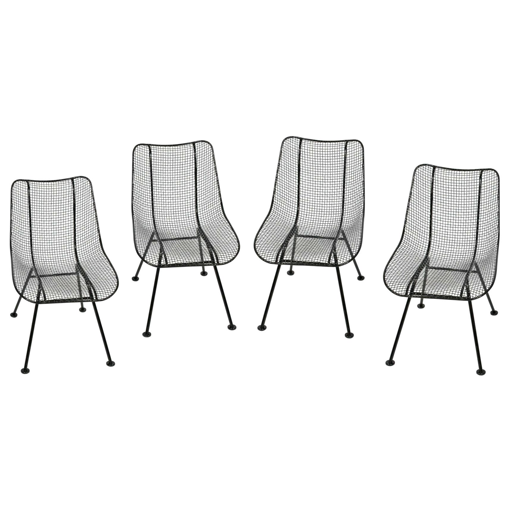 Set of 4 Russell Woodard Original Black "Sculptura" Dining Side Chairs