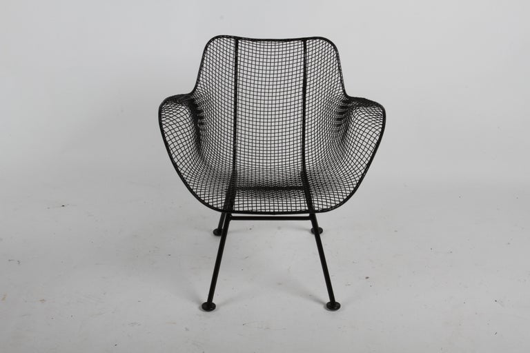 American Set of 4 Russell Woodard Restored Iconic Sculptura Mesh Lounge Patio Arm Chairs  For Sale