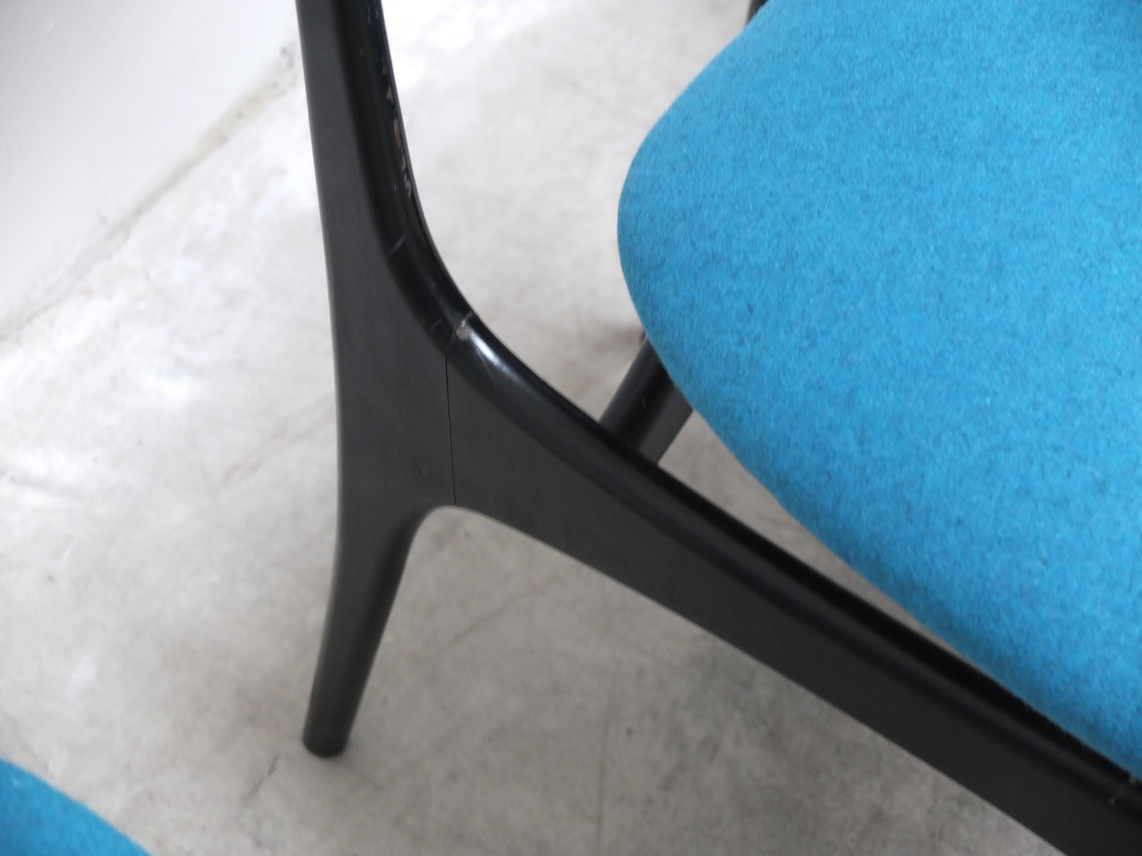 Ensemble de 4 chaises de salle à manger 'S3' par Alfred Hendrickx pour Belform, années 1950 en vente 4
