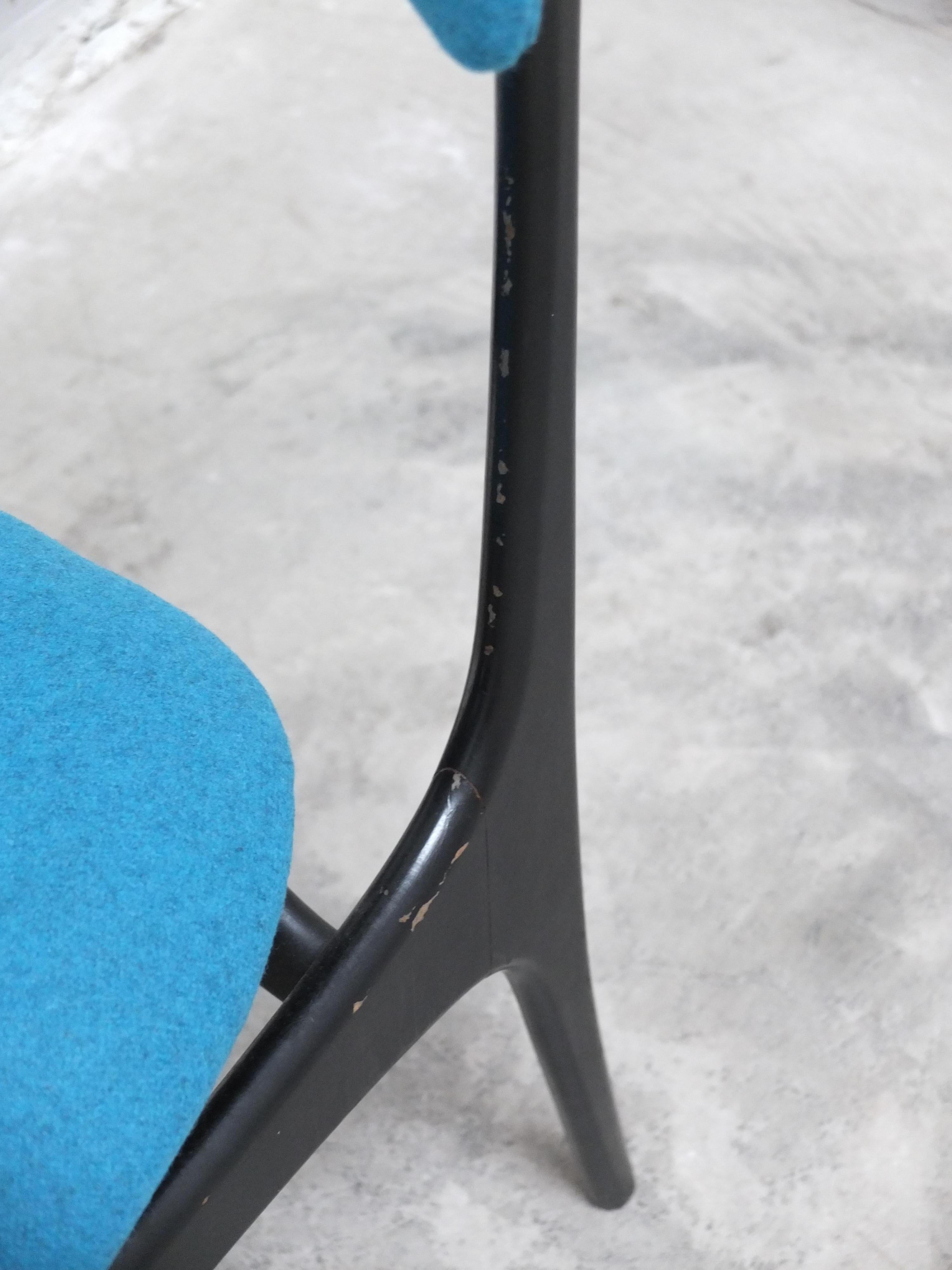 Ensemble de 4 chaises de salle à manger 'S3' par Alfred Hendrickx pour Belform, années 1950 en vente 9