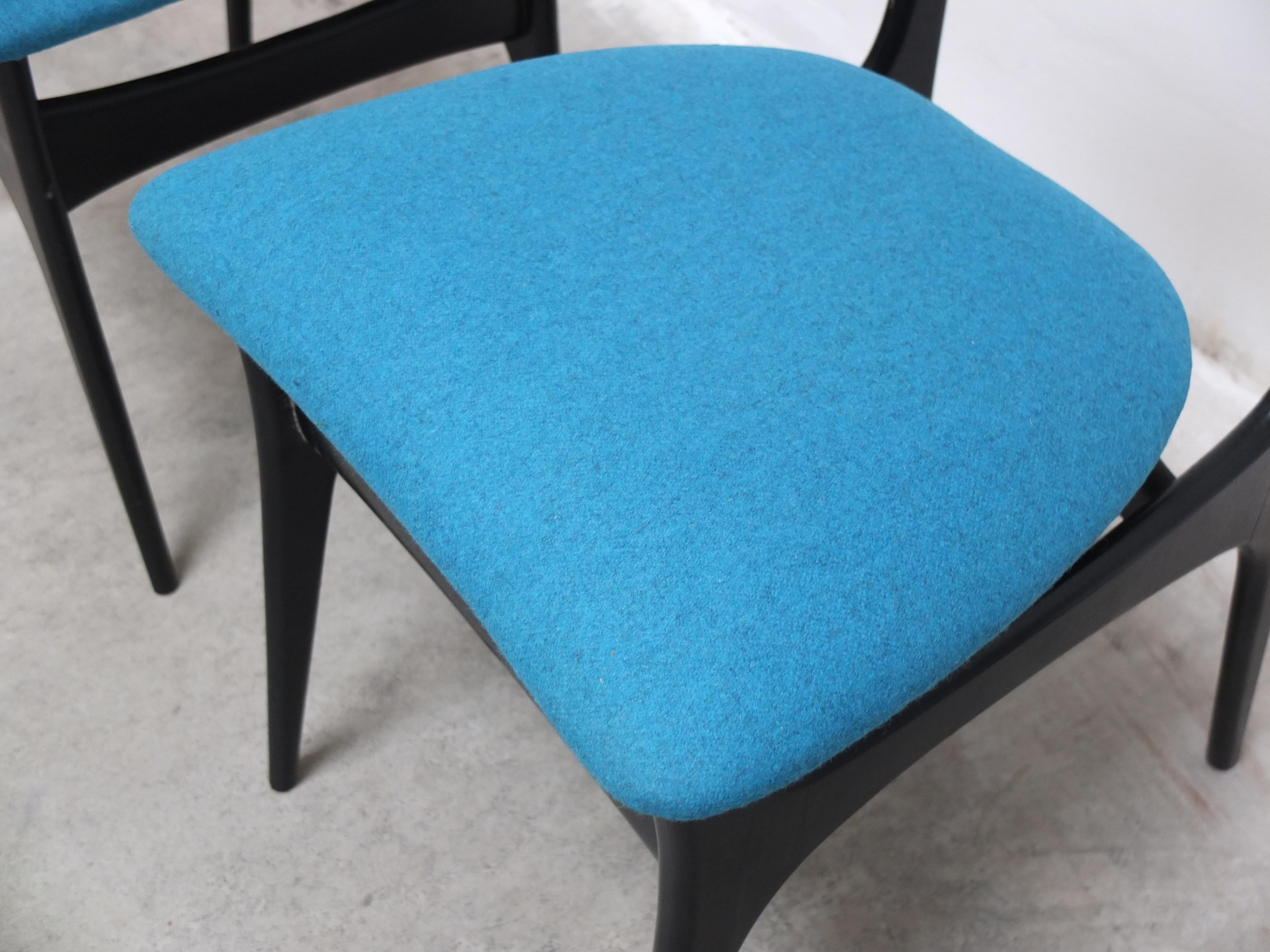 Ensemble de 4 chaises de salle à manger 'S3' par Alfred Hendrickx pour Belform, années 1950 en vente 1