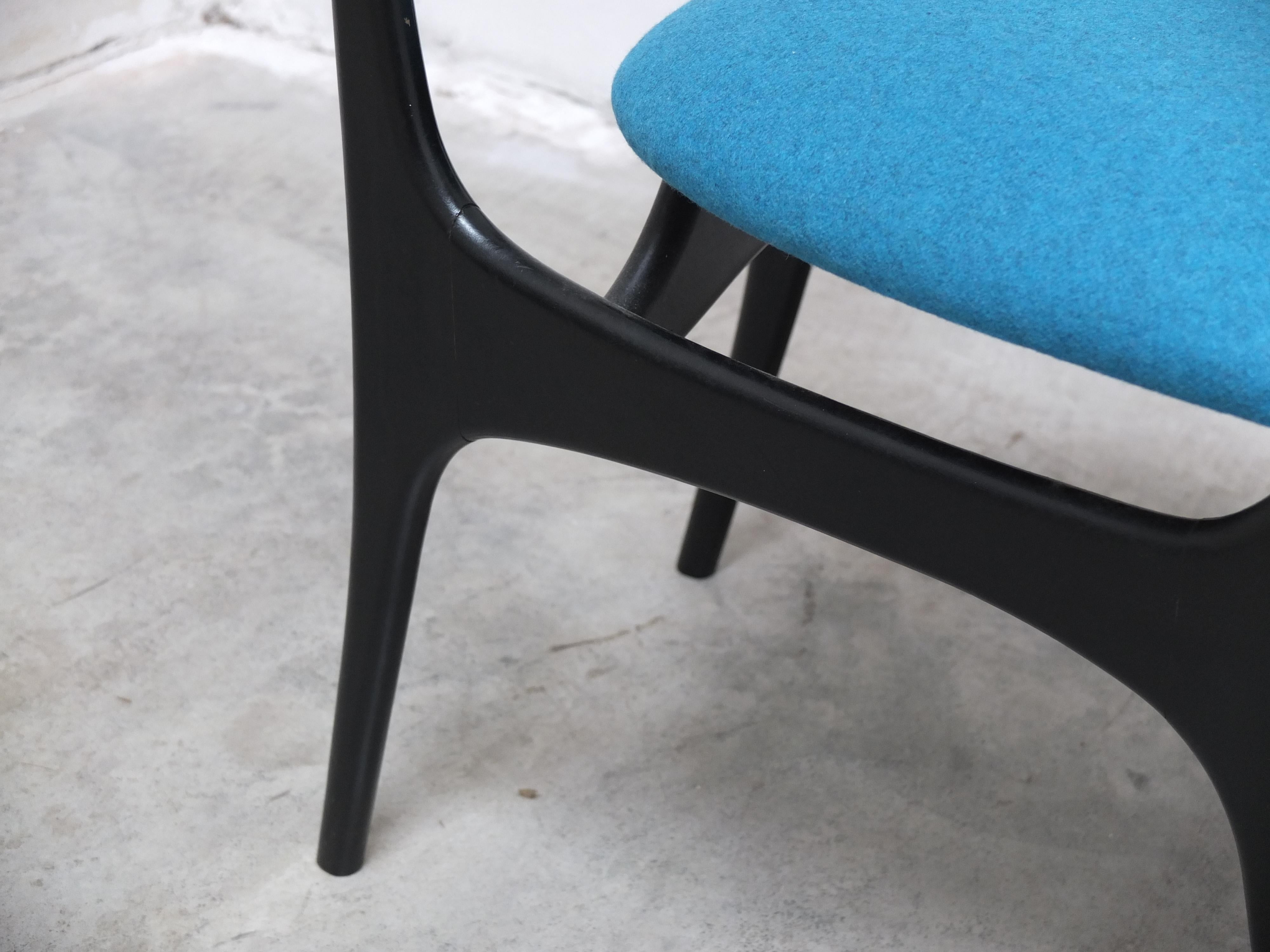 Ensemble de 4 chaises de salle à manger 'S3' par Alfred Hendrickx pour Belform, années 1950 en vente 2