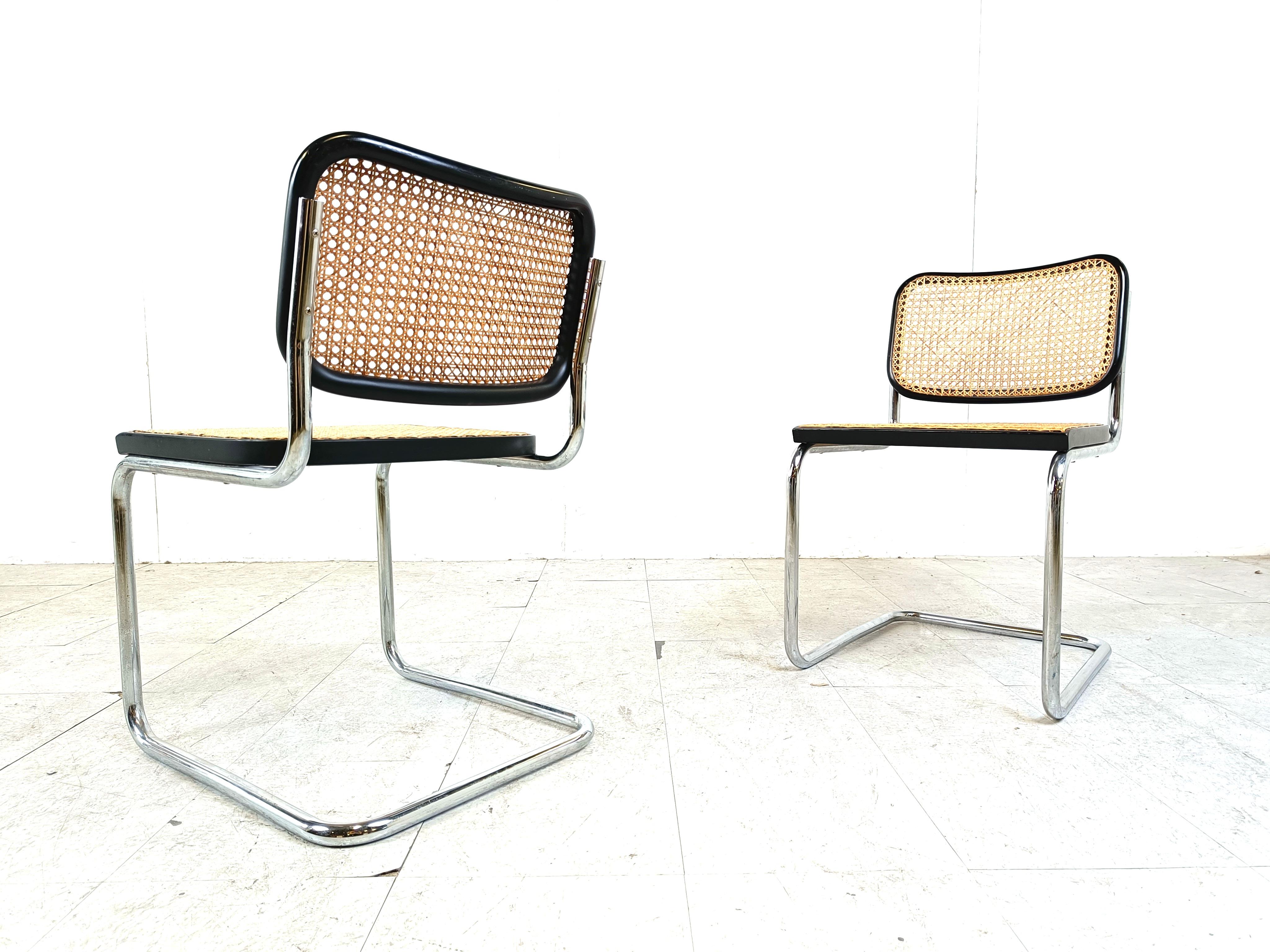 Set of 4 S32 dining chairs by Marcel Breuer for Gavina, 1970s 3
