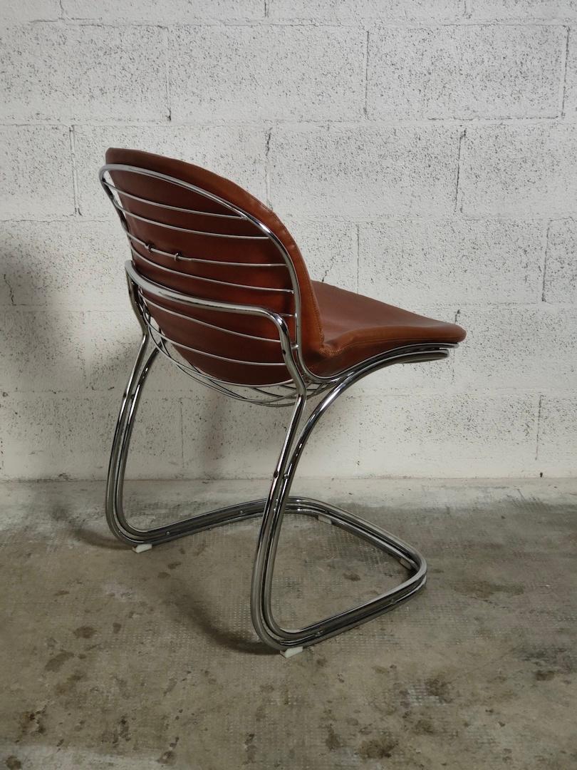 Steel Set of 4 Sabrina Chairs by Gastone Rinaldi for Rima 70s, Italy