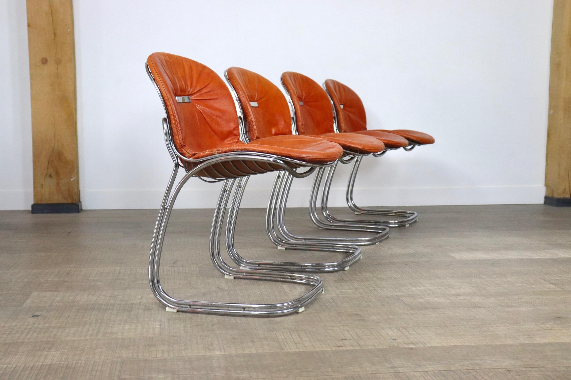 Mid-20th Century Set of 4 ‘Sabrina’ Dining Chairs by Gastone Rinaldi for RIMA, Italy, 1970s