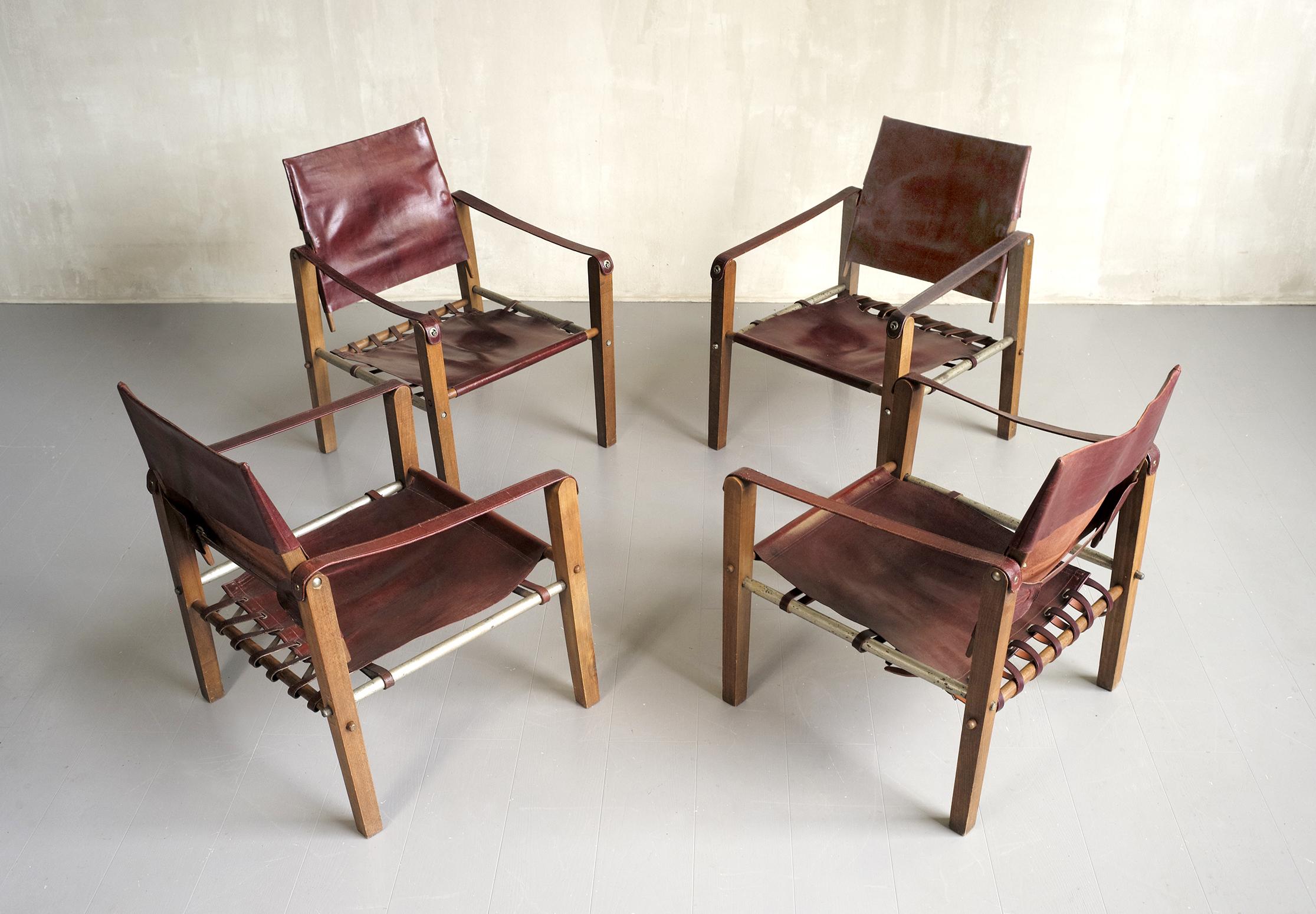 Ensemble de 4 fauteuils Safari, Sellerie Bouix, 1920 en vente 4