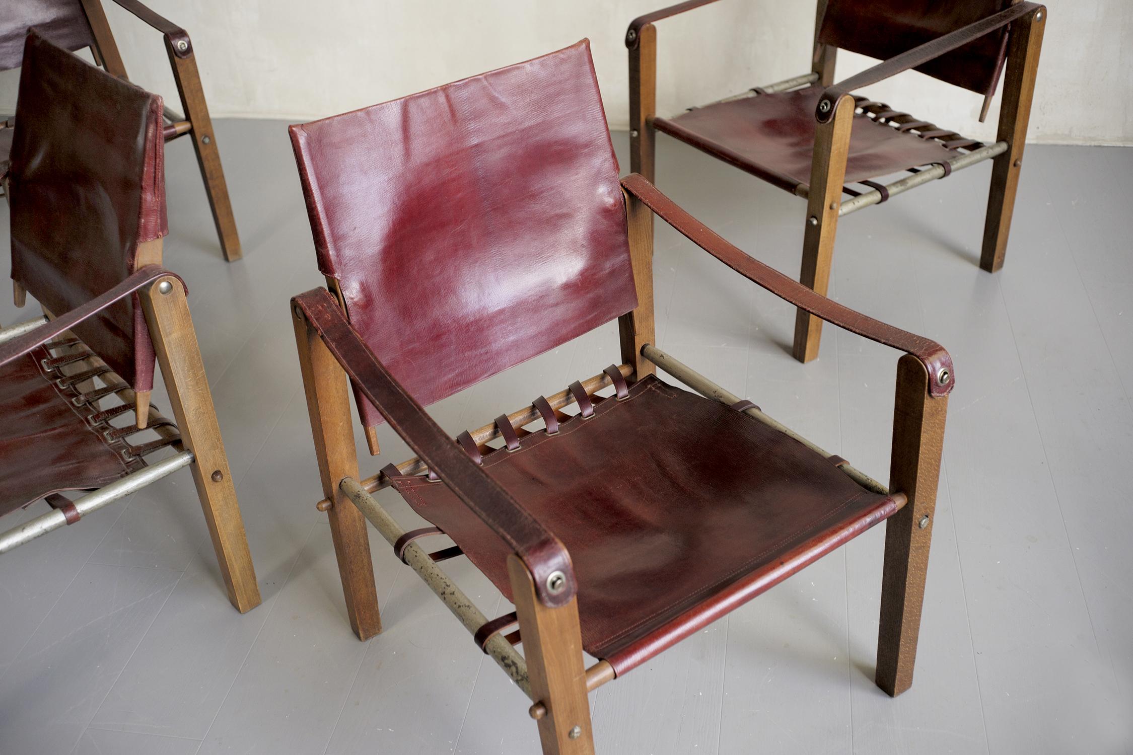 Ensemble de 4 fauteuils « Safari », Sellerie Bouix, 1920 en vente 6