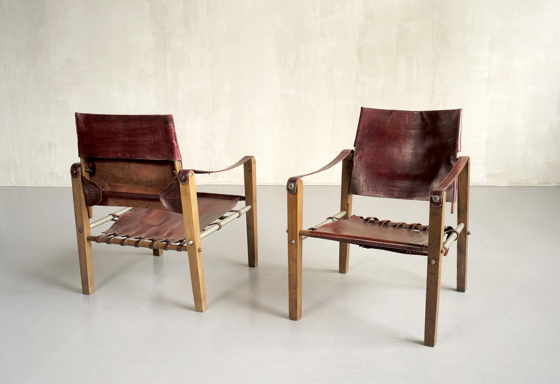 Art déco Ensemble de 4 fauteuils « Safari », Sellerie Bouix, 1920 en vente