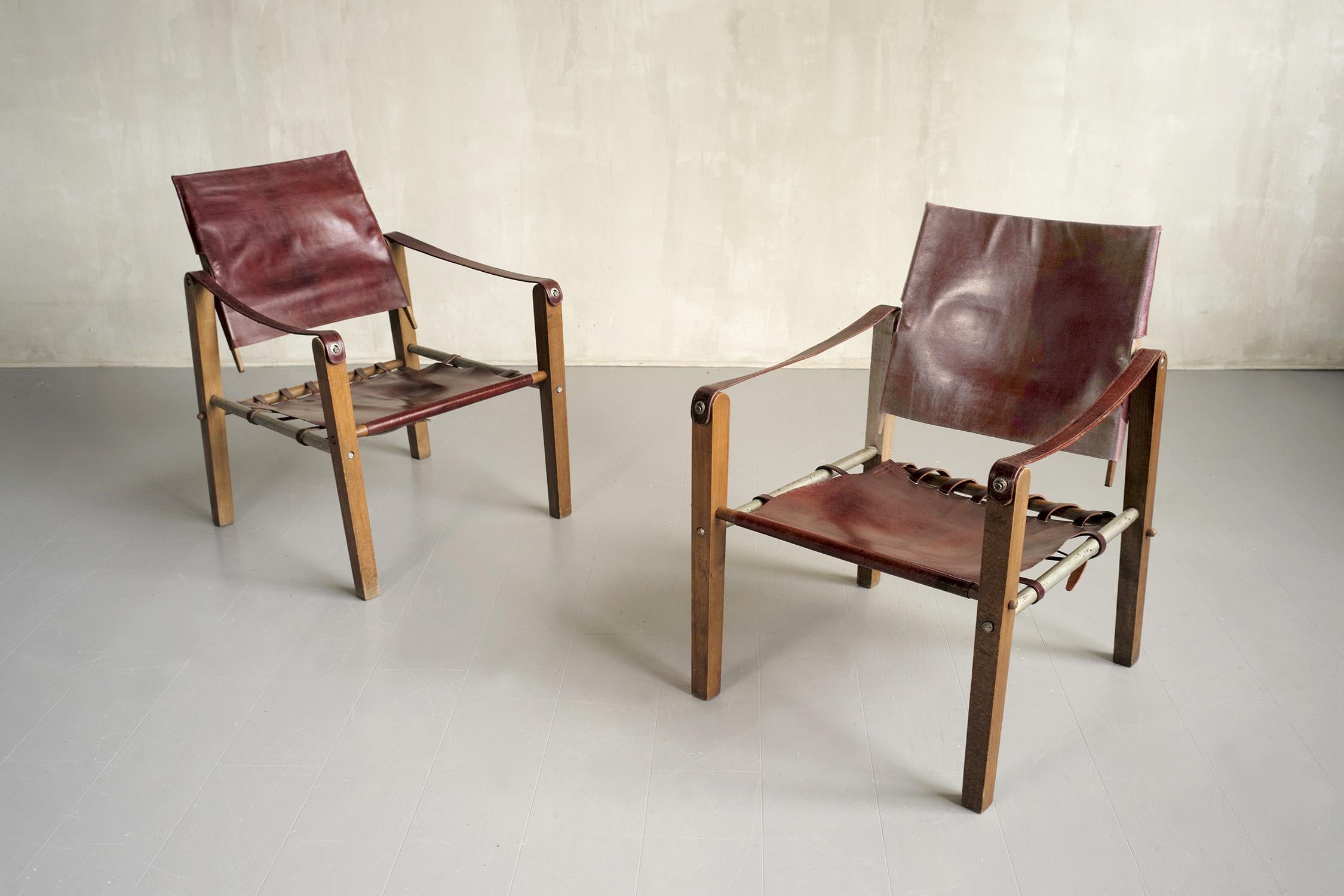 Tunisien Ensemble de 4 fauteuils « Safari », Sellerie Bouix, 1920 en vente