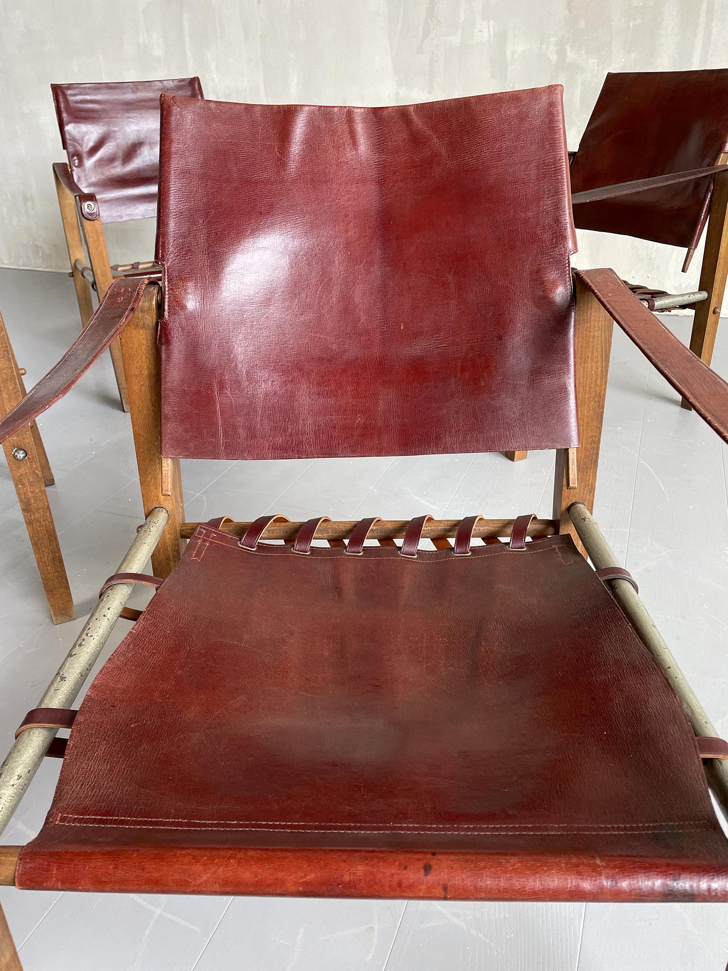 Ensemble de 4 fauteuils « Safari », Sellerie Bouix, 1920 Bon état - En vente à Catonvielle, FR