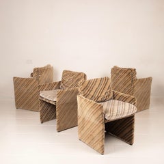 Set of 4 Salpol Armchairs by Angelo Mazzola in collaboration with Missoni