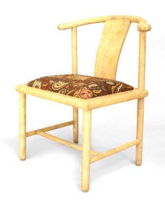 Satz von 4 amerikanischen Pergament-Beistellstühlen aus der Mitte des Jahrhunderts