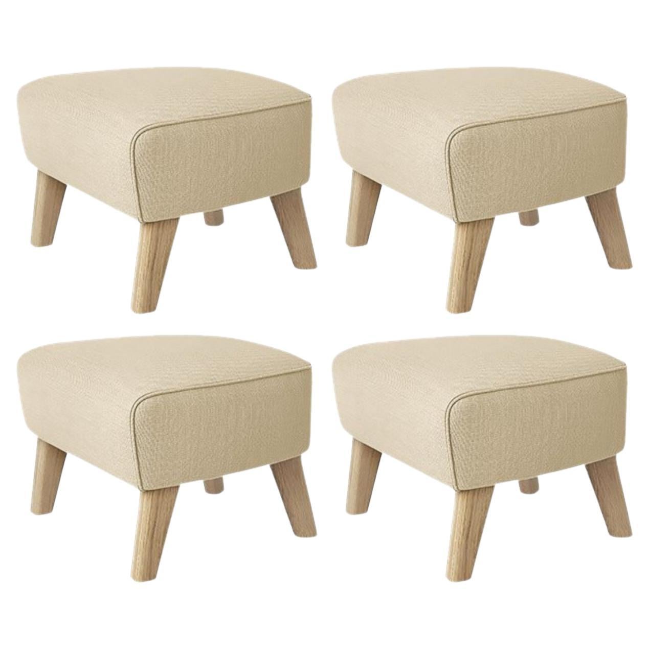 Set of 4 Sand and Natural Oak Sahco Zero Footstool by Lassen
