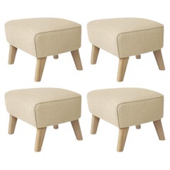 Lot de 4 tabourets Sahco Zero en sable et chêne naturel de Lassen