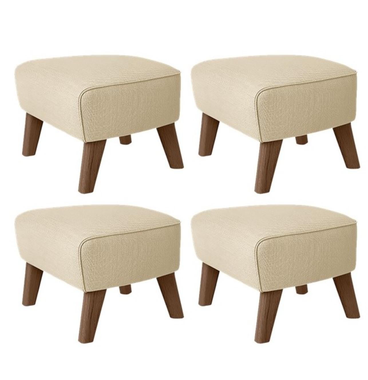 Set of 4 sand and smoked oak sahco zero footstool by Lassen
Dimensions: W 56 x D 58 x H 40 cm 
Materials: Textile
Also available: Other colors available,

The my own chair footstool has been designed in the same spirit as Flemming Lassen’s