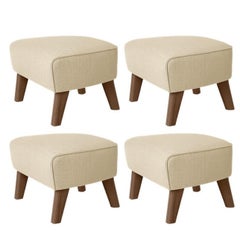 Set of 4 Sand and Smoked Oak Sahco Zero Footstool by Lassen