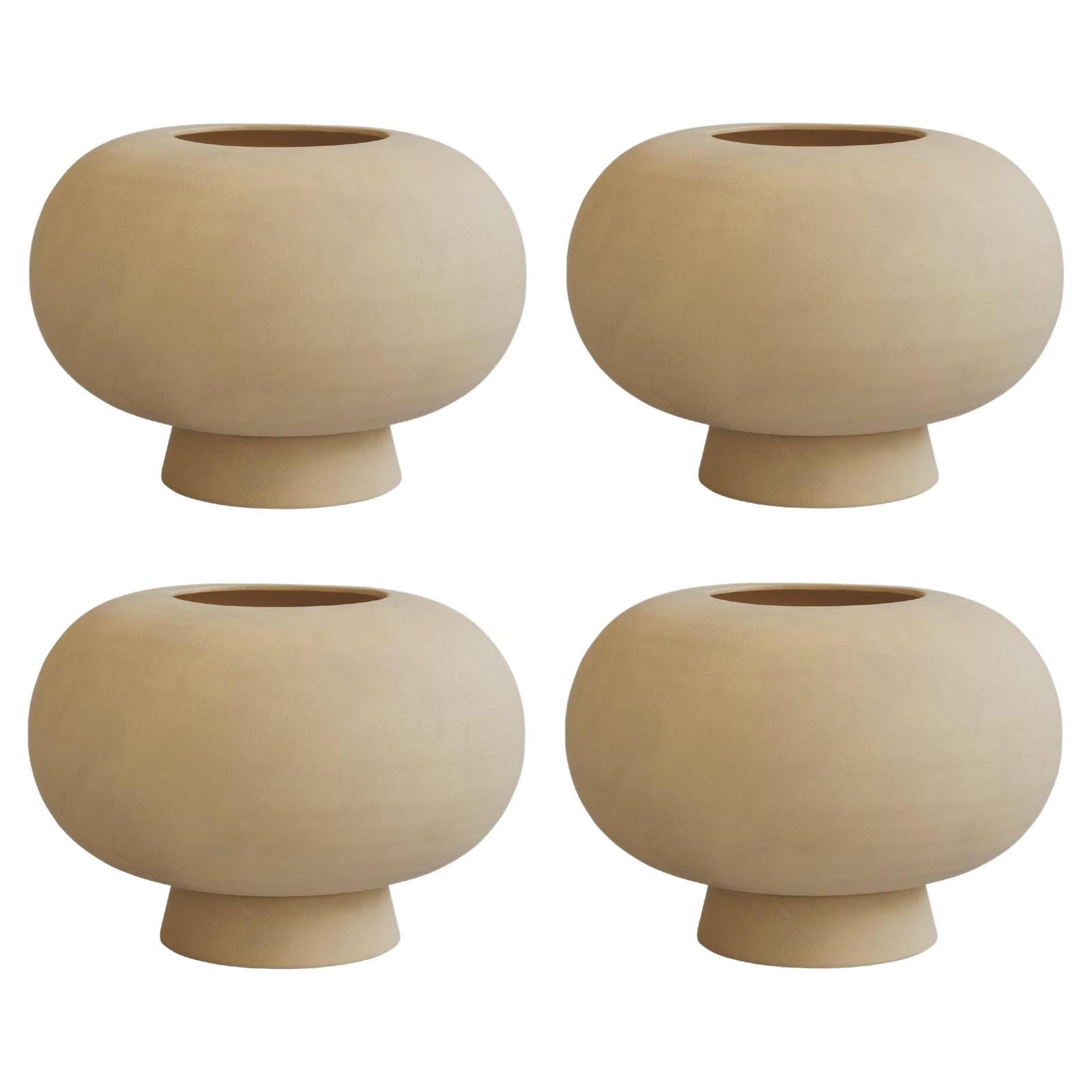Set of 4 Sand Kabin Vase Fat by 101 Copenhagen For Sale