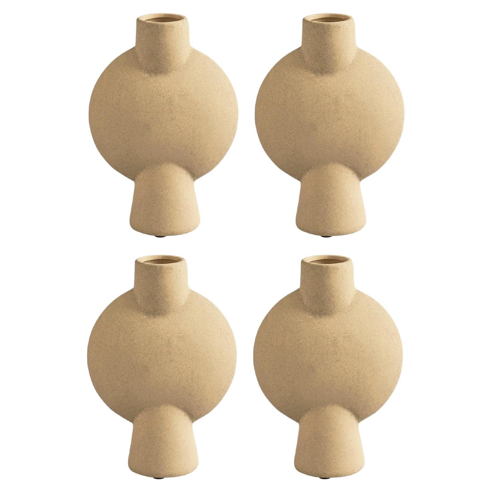 Set of 4 Sand Mini Sphere Vase Bubl by 101 Copenhagen