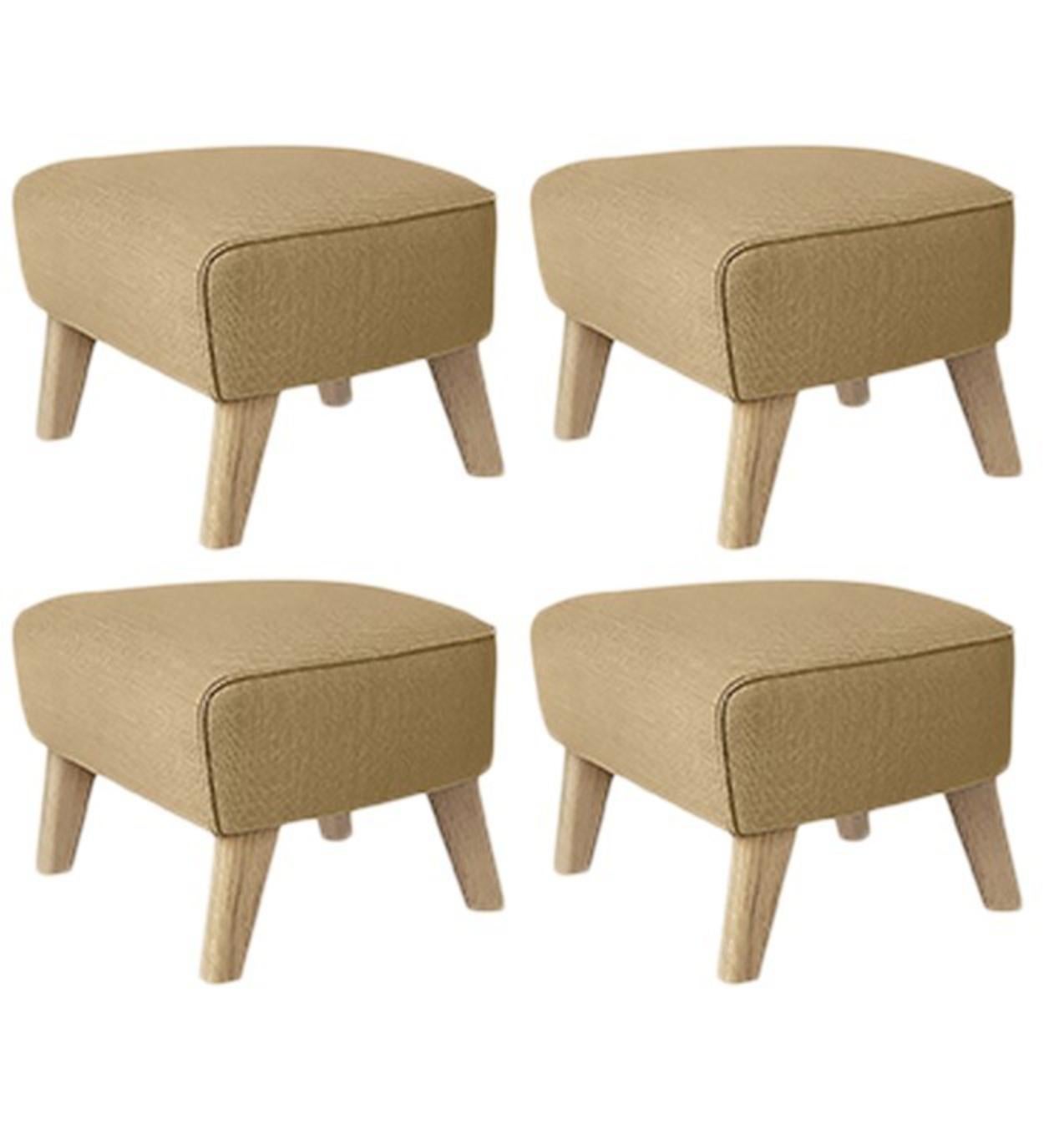 Set of 4 sand, natural oak Raf Simons Vidar 3 My Own Chair footstool by Lassen
Dimensions: W 56 x D 58 x H 40 cm 
Materials: Textile
Also available: other colors available.

The My Own Chair Footstool has been designed in the same spirit as